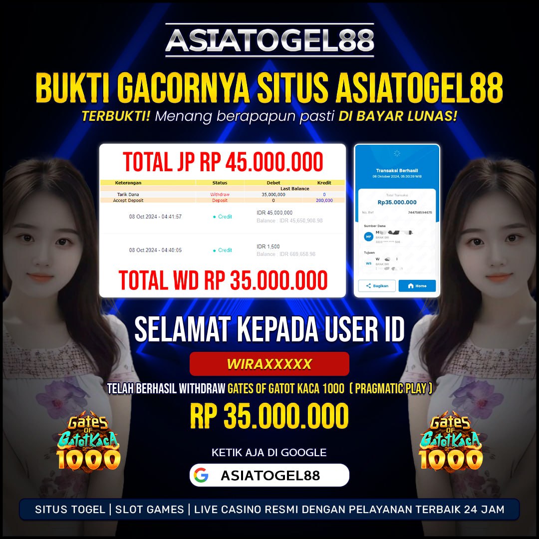 Selamat Atas Kemenangan Besar nya USER ID : WIRA**** !! WD Sebesar Rp35.000.000 (TIGA PULUH LIMA JUTA RUPIAH) JACKPOT SLOT DI PERMAINAN SLOT PP OLYMPUS MANIA 1000 !!