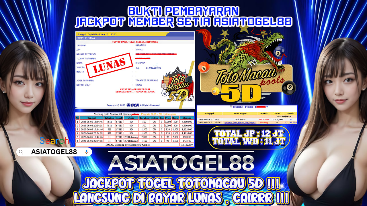 Selamat Atas Kemenangan Besar nya USER ID : PE**** !! WD Sebesar Rp 11.000.000 (SEBELAS JUTA RUPIAH ) JACKPOT TOGEL TOTOMACAU 5D !!